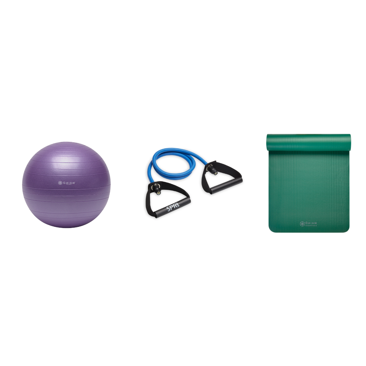 Fitness Bundle - Balance Ball (55cm), Xertube (Heavy), Fitness Mat (Green)