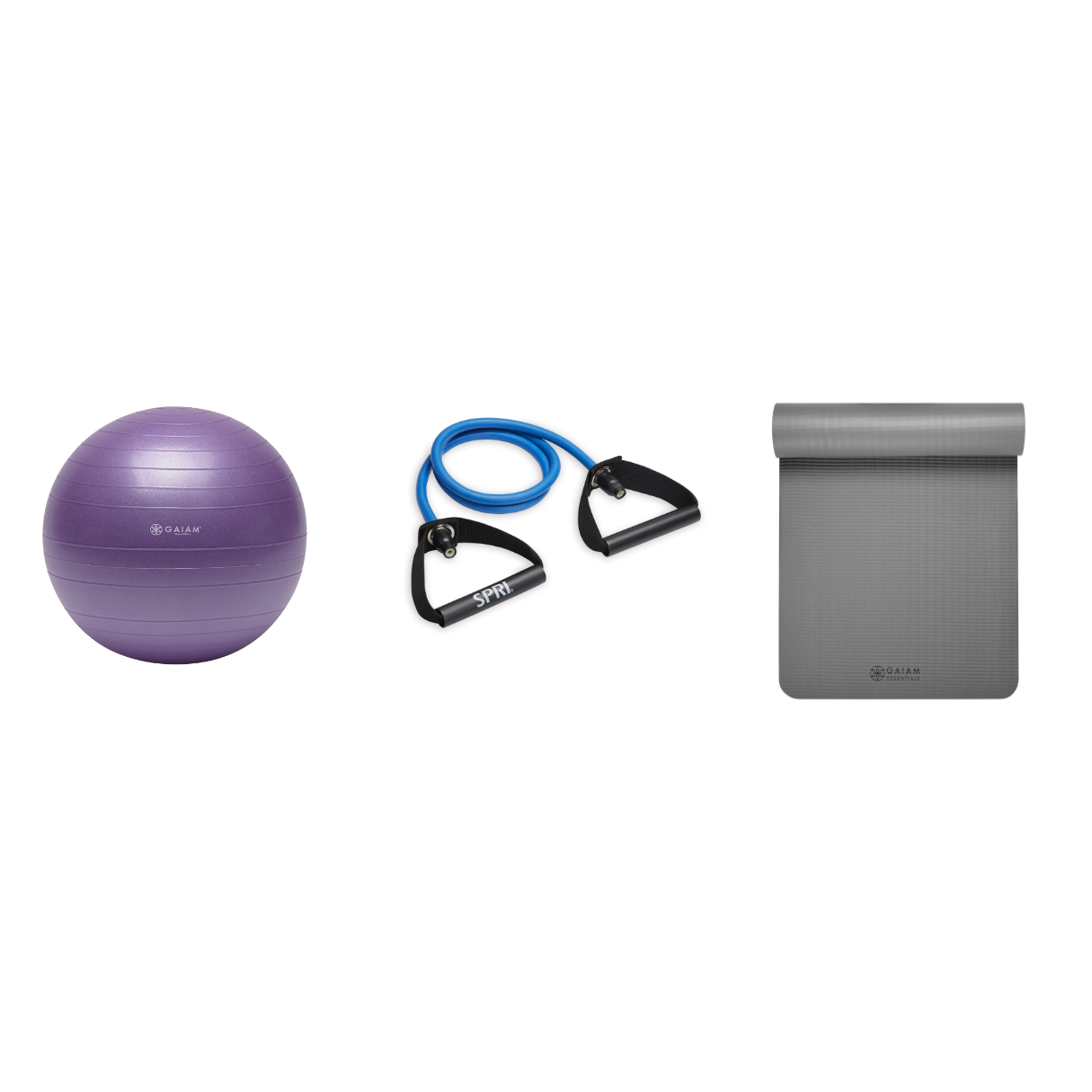 Fitness Bundle - Balance Ball (55cm), Xertube (Heavy), Fitness Mat (Grey)