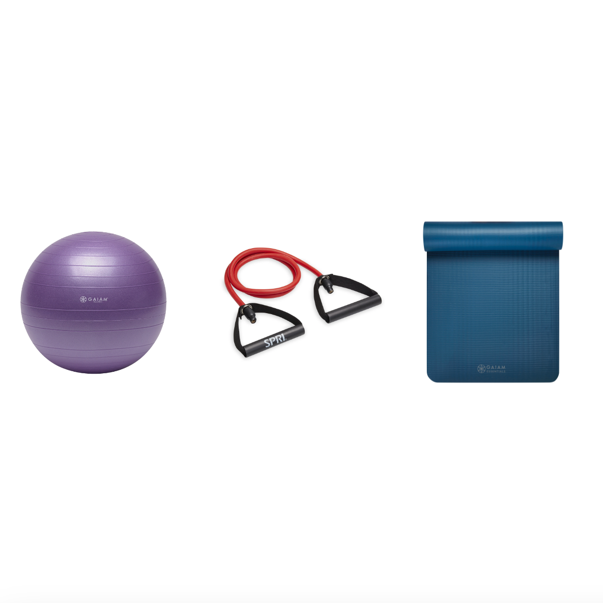 Fitness Bundle - Balance Ball (55cm), Xertube (Medium), Fitness Mat (Navy)