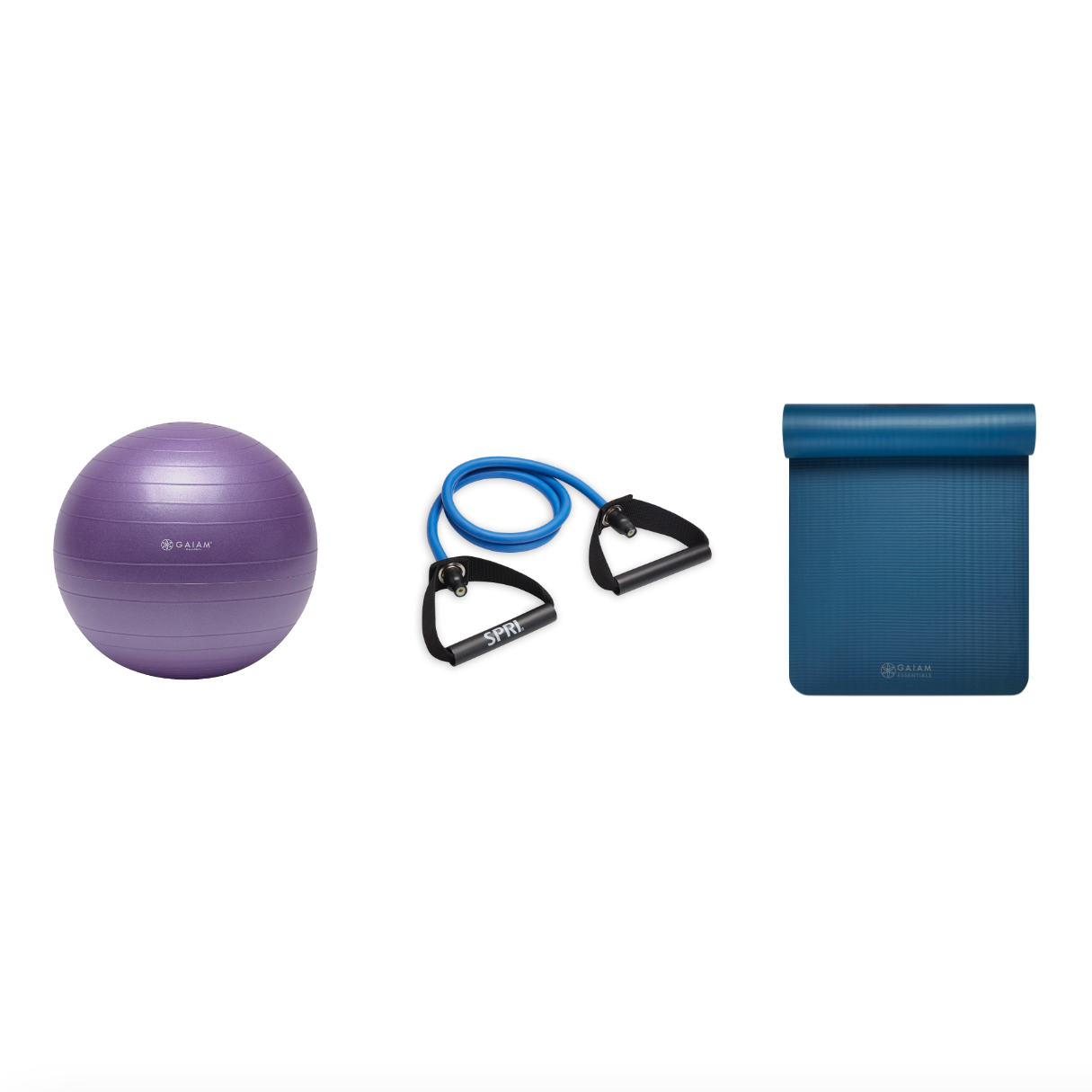 Fitness Bundle - Balance Ball (55cm), Xertube (Heavy), Fitness Mat (Navy)